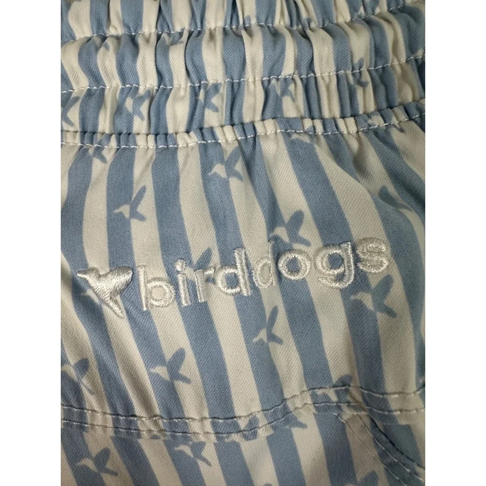Birddogs Men L Blue White Stripe Hummingbird Lined Gym Athletic Shorts 6